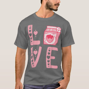Aardbei Melkretro 90 s aardbei Schudroze Ca T-shirt