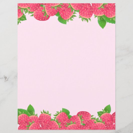 Aardbei met bloemen briefpapier (Achterkant)