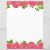 Aardbei met bloemen briefpapier (Voorkant)