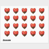 Aardbei met chocolade hart sticker (Vel)