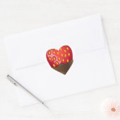 Aardbei met chocolade hart sticker (Envelop)