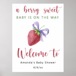 Aardbei met een boog baby shower poster