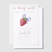 Aardbei met een boog Baby shower Vellum Uitnodigingen (Offset)