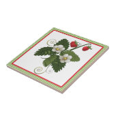 Aardbei met Gingham Kitchen Decoratief Tegeltje (Zijkant)
