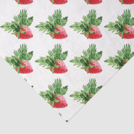 Aardbei met groen leder tissuepapier (Detail)