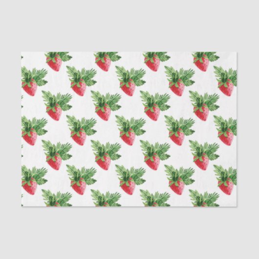 Aardbei met groen leder tissuepapier (Voorkant)