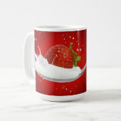 Aardbei met melkplons koffiemok (Voorkant links)