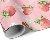 Aardbei met vlinder cadeaupapier (Rol Hoek)