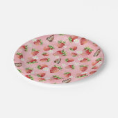 Aardbei met vlinder papieren bordje (Gekanteld)