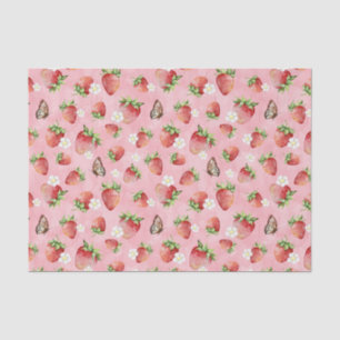 Aardbei met vlinder tissuepapier