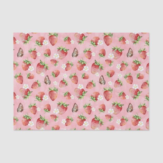 Aardbei met vlinder tissuepapier (Voorkant)