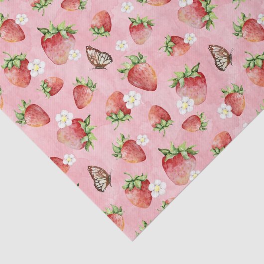 Aardbei met vlinder tissuepapier (Detail)