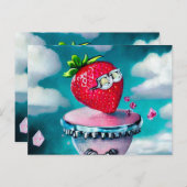 Aardbei met zonnebril briefkaart (Voorkant / Achterkant)