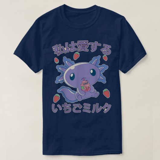 Aardbei Milk Japan Anime Kawaii Axolotl Strawbe T-shirt (Design voorkant)