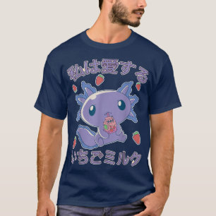 Aardbei Milk Japan Anime Kawaii Axolotl Strawbe T-shirt