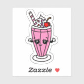 Aardbei Milkshake Cartoon Sticker (Vel)
