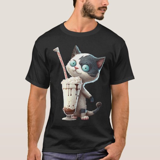 Aardbei Milkshake Kat 1 T-shirt (Voorkant)