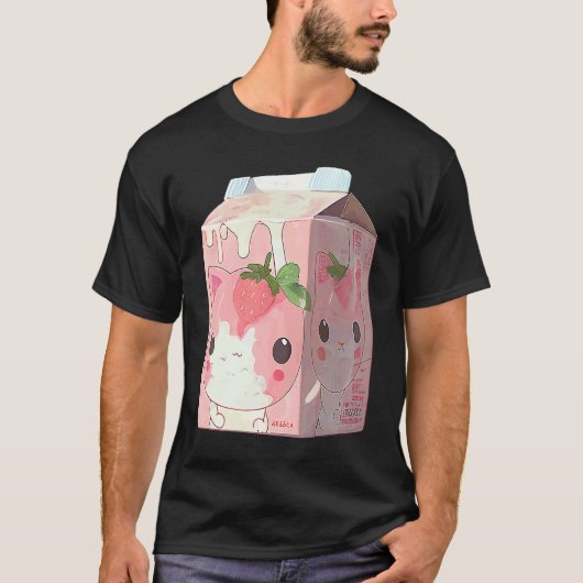 Aardbei Milkshake Kat 4 T-shirt (Voorkant)