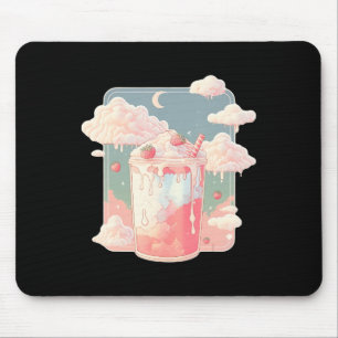 Aardbei Milkshake Kawaii Lofi Cute Pastel Muismat