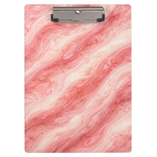 Aardbei Milkshake Marmer Textuur Klembord (Voorkant)