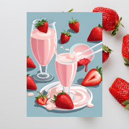 Aardbei Milkshake, Postcrossing Briefkaart