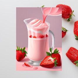 Aardbei Milkshake, Postcrossing Briefkaart