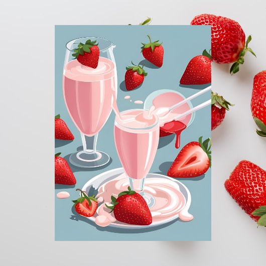 Aardbei Milkshake, Postcrossing Briefkaart