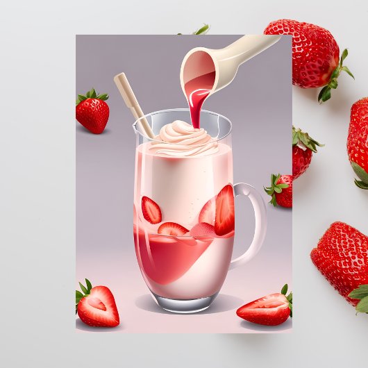 Aardbei Milkshake, Postcrossing Briefkaart