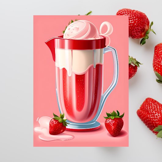 Aardbei Milkshake, Postcrossing Briefkaart