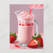 Aardbei Milkshake, Postcrossing Briefkaart (Voorkant)