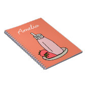 Aardbei Milkshake retro roze Notitieboek (Rechterzijde)
