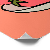 Aardbei Milkshake retro roze Poster (Hoek)