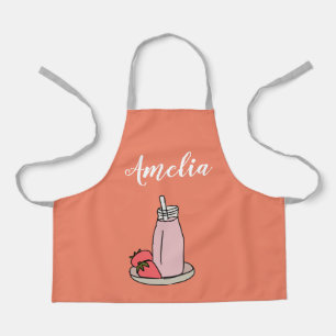 Aardbei Milkshake retro roze Schort