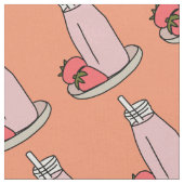 Aardbei Milkshake retro roze Stof (Close Up)