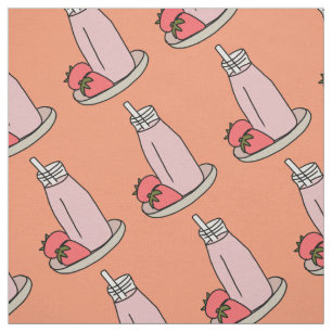Aardbei Milkshake retro roze Stof