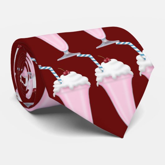 Aardbei Milkshake-stropdas Stropdas (Opgerold)