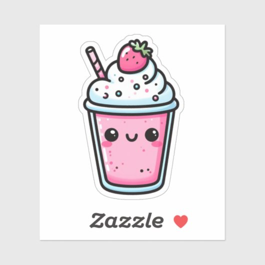 Aardbei Milkshake Vinyl Stickers (Vel)