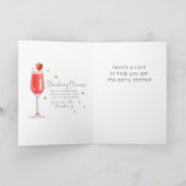 Aardbei Mimosa Cocktail Happy Birthday Kaart (Binnen)