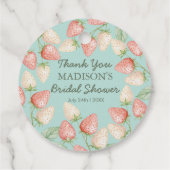 Aardbei Mint Groene Vrijgezellenfeest Dank u Bedankjes Labels (Achterkant)