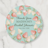 Aardbei Mint Groene Vrijgezellenfeest Dank u Bedankjes Labels (Voorkant)