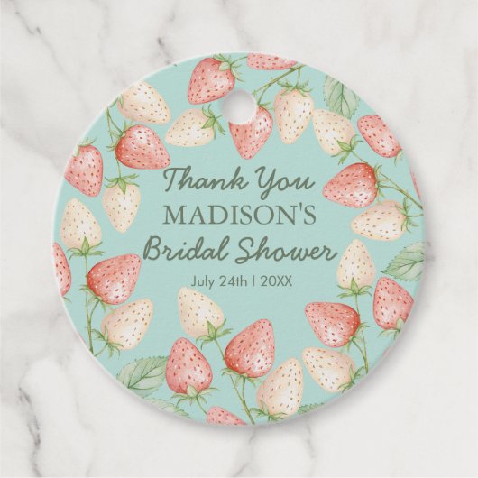 Aardbei Mint Groene Vrijgezellenfeest Dank u Bedankjes Labels (Voorkant)