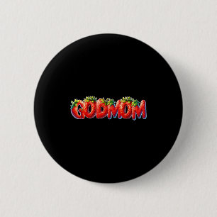 Aardbei Moeder Godmoeder Verjaardagsfeestje Ronde Button 5,7 Cm