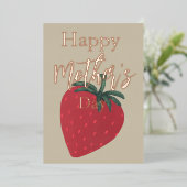 Aardbei Moederdag Folie Feestdagenkaart (Staand Voorkant)