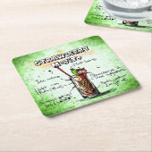 Aardbei Mojito Drink Recipe Kartonnen Onderzetters (Schuin)