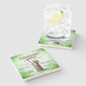 Aardbei Mojito Drink Recipe Stenen Onderzetter (Zijkant)