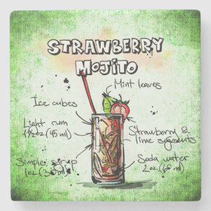 Aardbei Mojito Drink Recipe Stenen Onderzetter