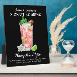 Aardbei Mojito • PERSOONLIJKE Handtekening Drank Fotoplaat