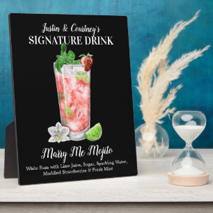 Aardbei Mojito • PERSOONLIJKE Handtekening Drank Fotoplaat