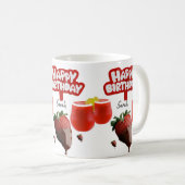 Aardbei Mok Happy Birthday Mok (Voorkant rechts)