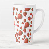 Aardbei Monogram Initiaal Naam Latte Mok (Rechts)